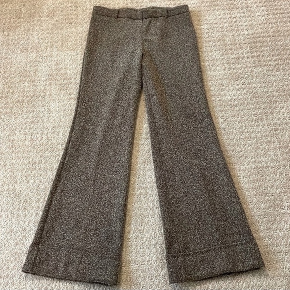 LIKE NEW Express Brown Heather Wide Leg Rolled Cuff Trousers - Size 7/8